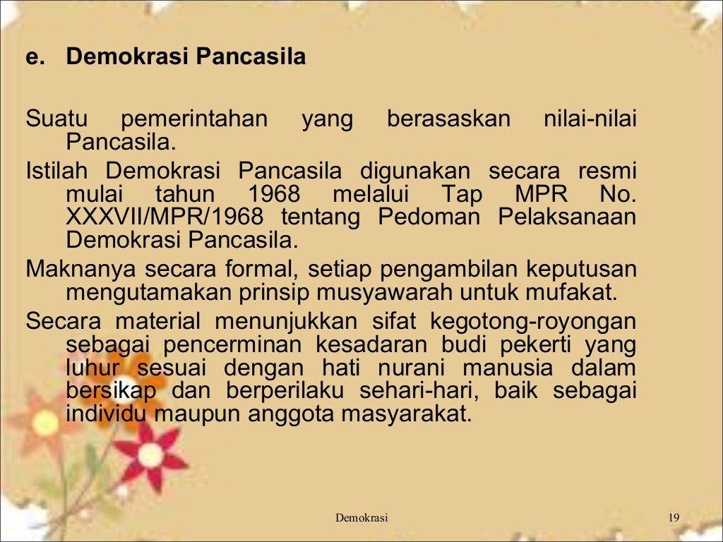 Demokrasi untuk pegangan siswa
