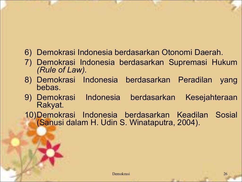 Demokrasi untuk pegangan siswa