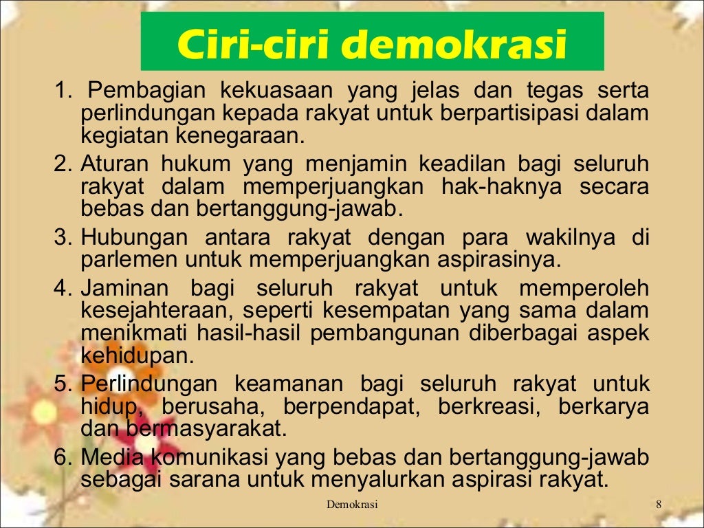Demokrasi untuk pegangan siswa