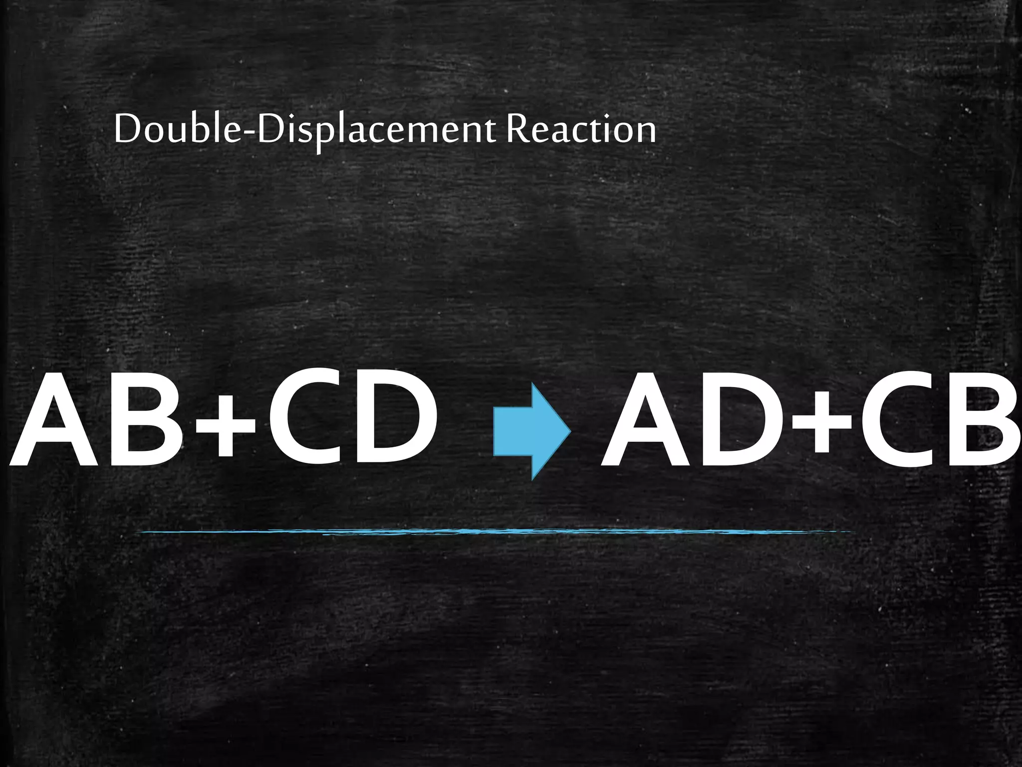 Double-Displacement Reaction

AB+CD

AD+CB

 