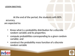 Discrete random variable Statistics and Probability.pptx