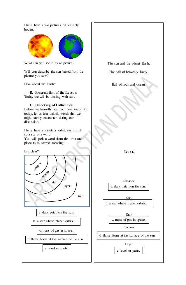Detailed Lesson Plan in Science 5