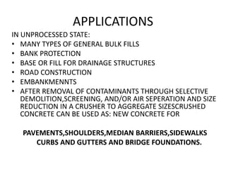Demolished waste as coarse aggregate | PPTX