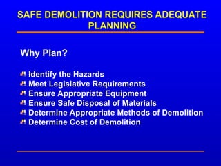 Demolition and Explosives POWERPOINT FOR SAFETY ORIENTATION | PPT