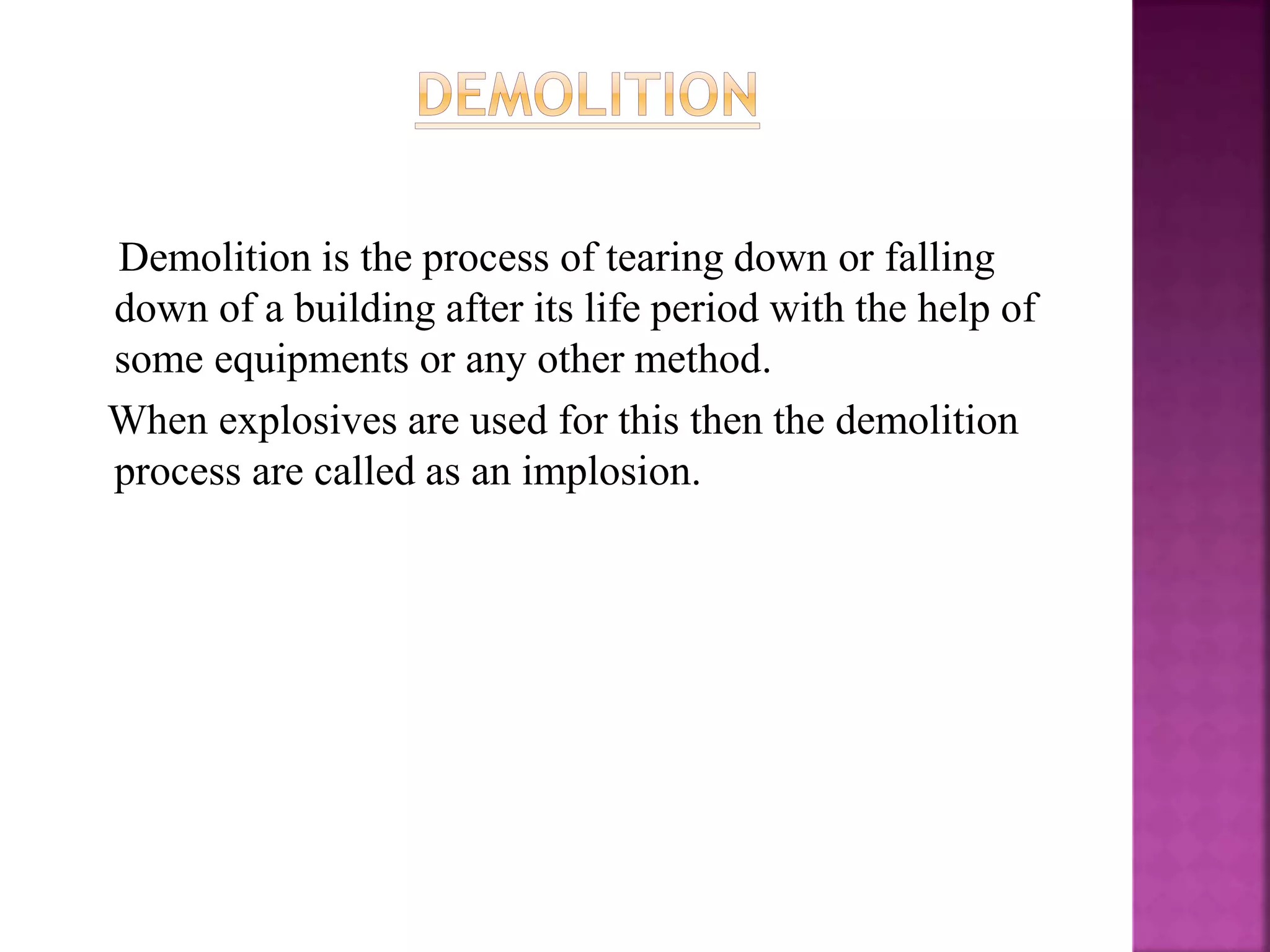 Demolition of building | PPTX