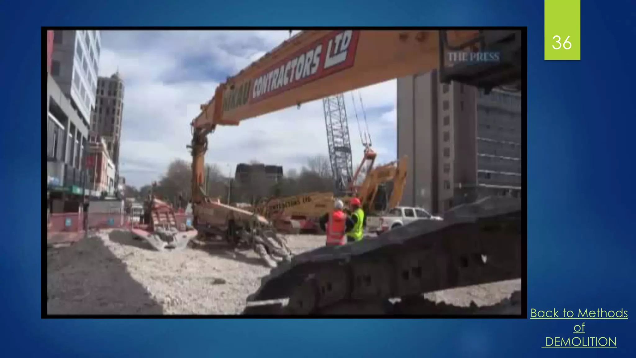 36
Back to Methods
of
DEMOLITION
 