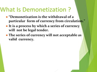 Demonatisation effect on banking sector | PPTX