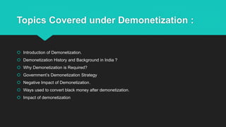 Demonetisatiion and money laundering final palash | PPTX