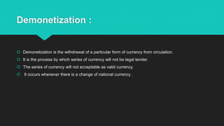 Demonetisatiion and money laundering final palash | PPTX