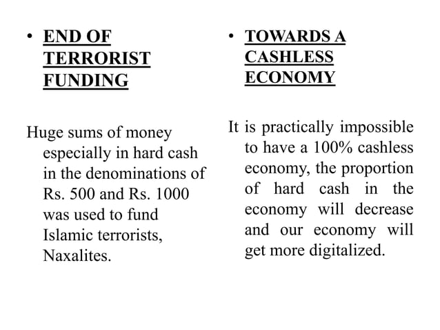 Demonetisation and its impact on indian economy | PPTX | Currencies ...