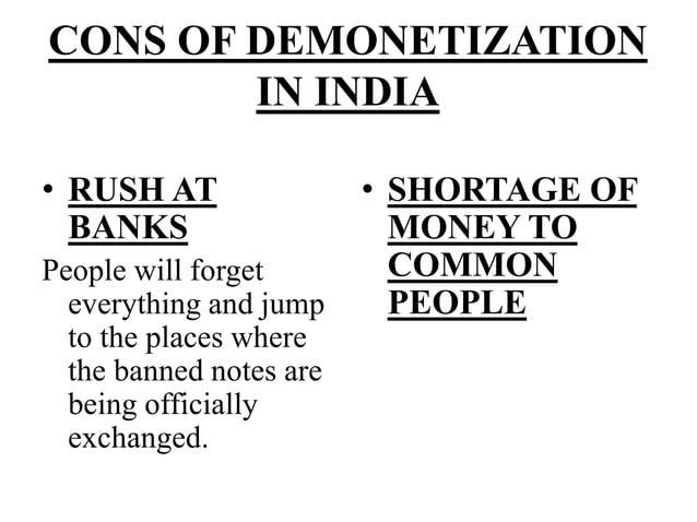Demonetisation and its impact on indian economy | PPTX | Currencies ...