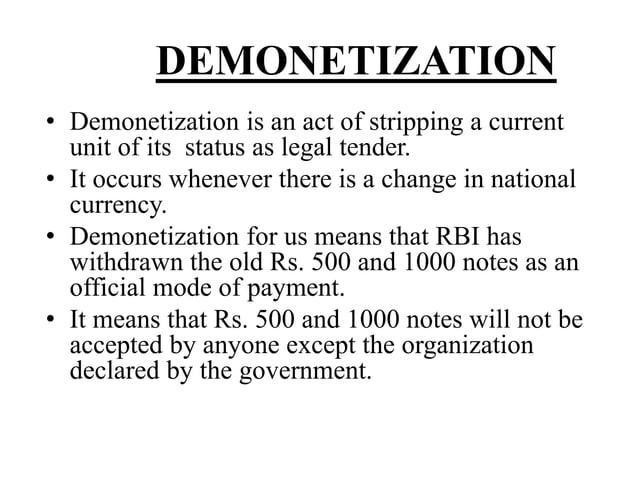 Demonetisation and its impact on indian economy | PPTX | Currencies ...