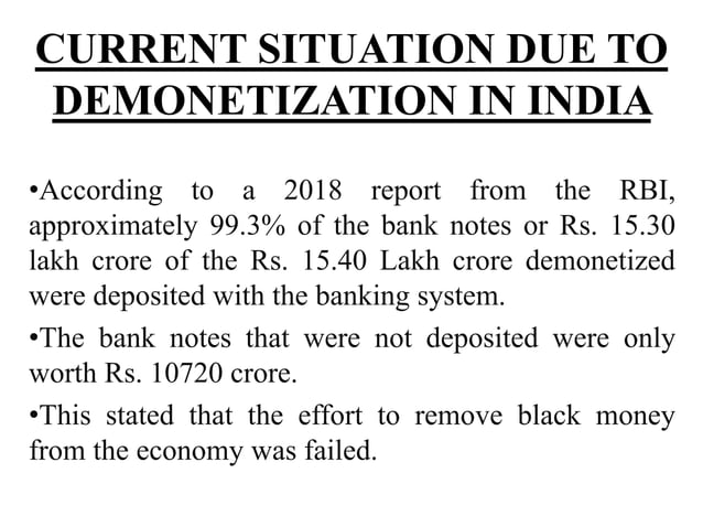 Demonetisation and its impact on indian economy | PPTX | Currencies ...