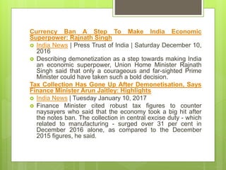 Demonetisation of indian currency | PPTX