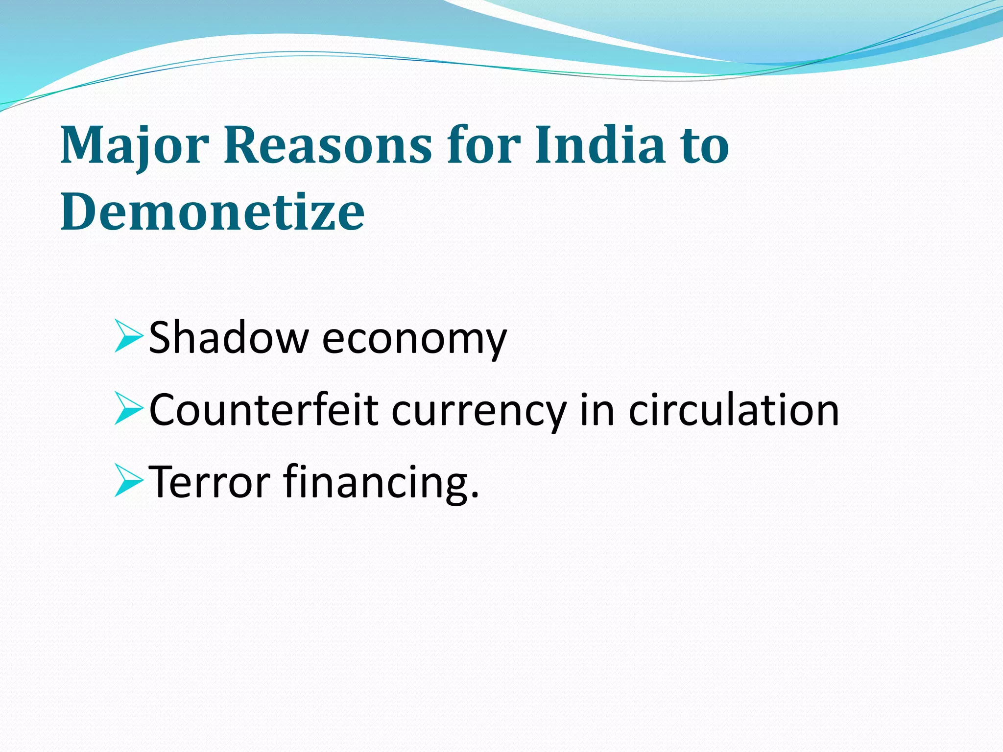 Demonetization of india and the role of rbi | PPTX