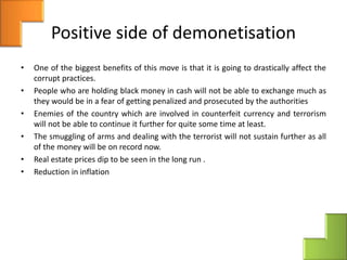 Demonitisation and its effect on indian economy | PPTX