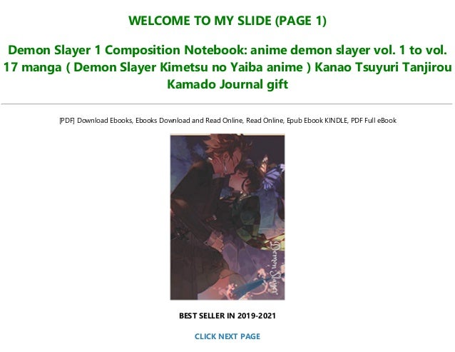 Pdf Epub Demon Slayer 1 Composition Notebook Anime Demon Slayer