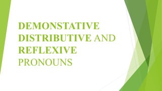 Remonstrative Example Demonstative distributive and reflexive pronouns | PPTX