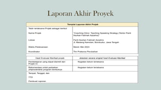 Laporan Akhir Proyek
 