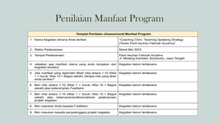 Penilaian Manfaat Program
 