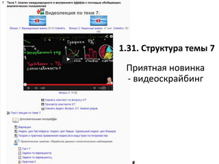 1.31. Структура темы 7
Приятная новинка
- видеоскрайбинг
 