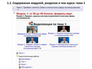 1.1. Содержание модулей, разделов и тем курса: тема 1
 