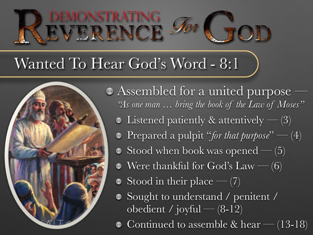 “Demonstrating Reverence For God”