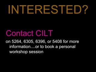 INTERESTED? Contact CILT   