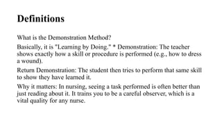 Effective Demonstration Method in Nursing Education: Techniques and ...