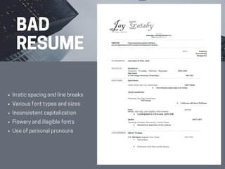 Good Resumes Versus Bad Resumes - Good Resumes Versus Bad Resumes 3 320