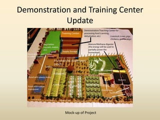 Demonstration and Training Center
            Update




            Mock-up of Project
 
