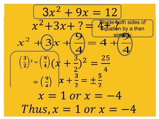 Completing the square | PPTX
