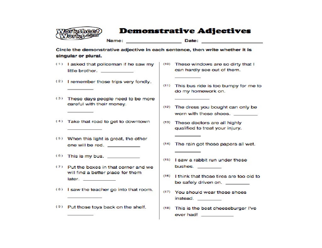 What is demonstrative adjective - grepm
