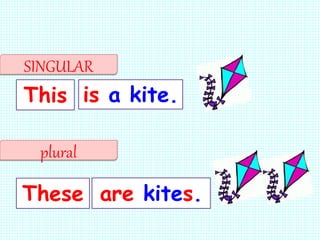 This is a kite.
These are kites.
SINGULAR
plural
 