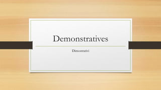 Demonstrative adjectives | PPT