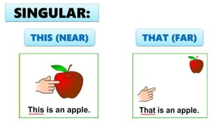 SINGULAR:
THAT (FAR)
THIS (NEAR)
 