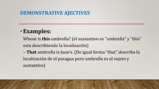 Demonstrative Def Demonstratives indef. articles & plural nouns | PPTX