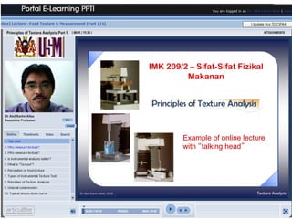 GENERAL FORUM
Example of online lecture
with “talking head”
 