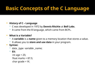 Comprehensive Introduction to C Language and System Software Concepts ...