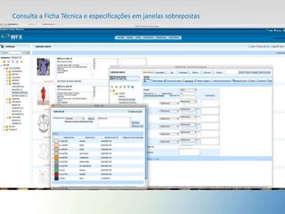 Consulta a Ficha Técnica e especificações em janelas sobrepostas
 