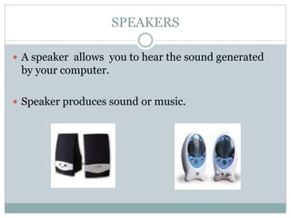 Input and Output Devices of Computers (Powerpoint Presentation) | PPTX