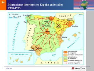 DEMOS 3
Migraciones interiores en España en los años
1960-1975
14
 