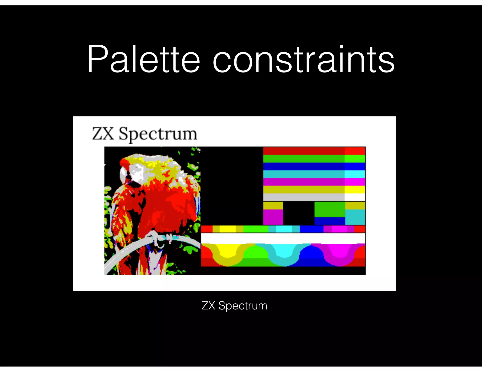 Palette constraints
ZX Spectrum
ZX Spectrum
 