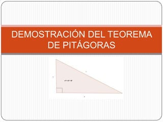 DEMOSTRACIÓN DEL TEOREMA
      DE PITÁGORAS
 