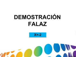 DEMOSTRACIÓN
FALAZ
X=-2
 