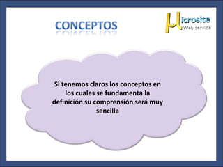 Si tenemos claros los conceptos en
     los cuales se fundamenta la
definición su comprensión será muy
                sencilla
 