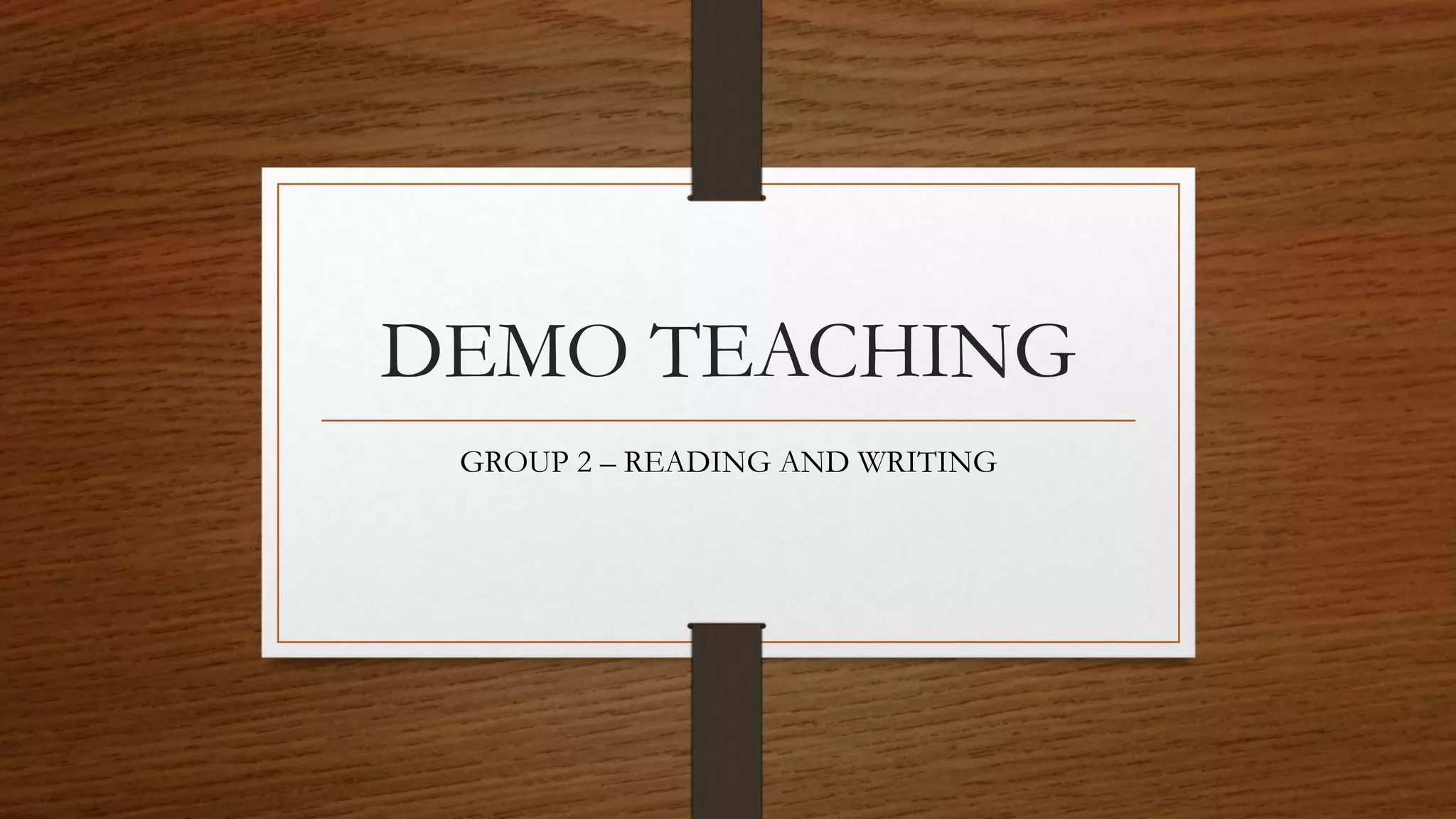 Demo teaching narration | PPT | Free Download