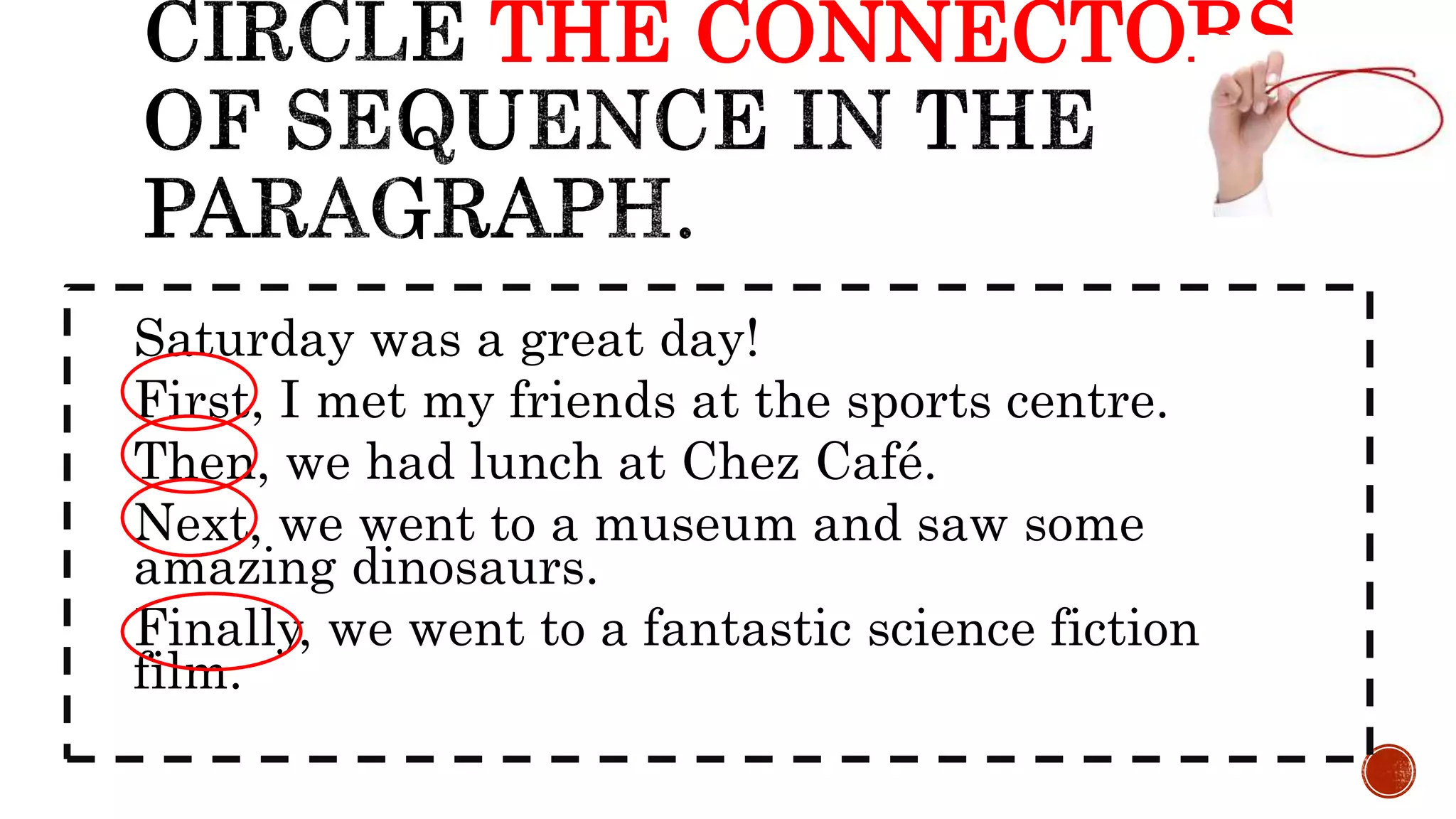 Writing Connectors of Sequence | PPTX | Birthday | Personal ...