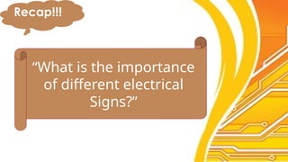 “What is the importance
of different electrical
Signs?”
Recap!!!
 