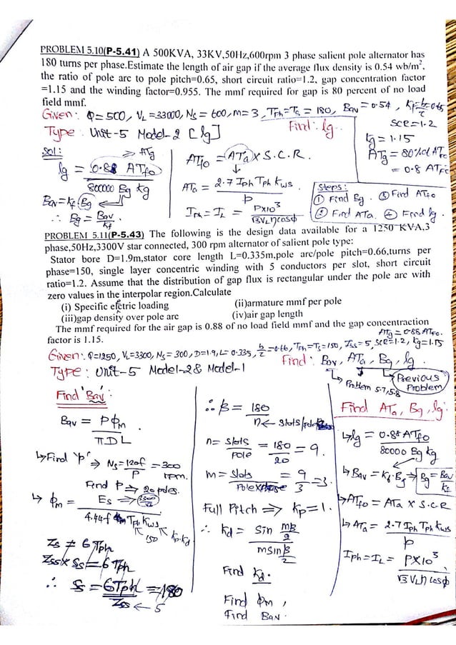 Design of Electrical Machines Problems & Solutions PDF